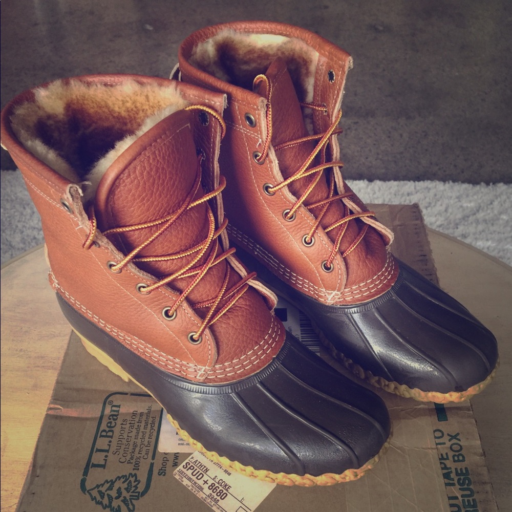 Like New L.L.Bean Shearling Lined Bean Duck Boots